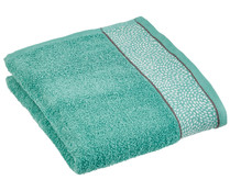 Toalla de ducha sostenible, 80% algodón 20% poliéster reciclado, densidad de 450g/m², color verde, ACTUEL.
