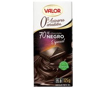 Chocolate especial negro 70% sin azúcares añadidos ( VALOR tableta de 125 g.