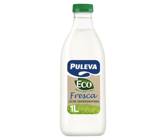 Leche fresca de vaca semidesnatada de origen ecológico PULEVA Eco 1 l. Leche fresca de vaca semidesnatada de origen ecológico PULEVA Eco 1 l.