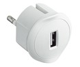 Clavija  bipolar adaptadora de red a USB de color blanco LEGRAND.