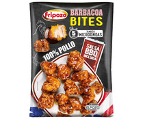 Trocitos de contramuslo de pollo empanados y con salsa barbacoa FRIPOZO 240 g.