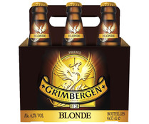 Cerveza tipo abadía belga GRIMBERGEN BLONDE pack de 6 botellas de 33 centilitros - Alcampo