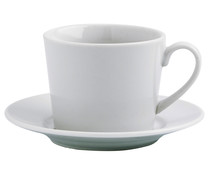 6 tazas de café de porcelana con plato, 0,22 litros, Renova Blanca QUID.
