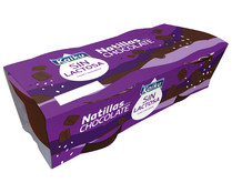 Natillas con sabor a chocolate, elaboradas sin lactosa KAIKU 2 x 125 g.