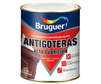 Bote de 0.75l. de recubrimiento impermeabilizante color rojo teja, uso exterior BRUGUER.