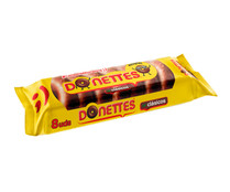 Rosquillas clásicas bañadas de chocolate, DONETTES, 8 uds 171 g.