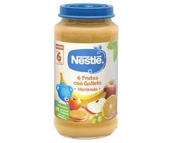 Tarrito de frutas con galleta , a partir de 4 meses NATURNÉS Merienda 250 g. Tarrito de frutas con galleta , a partir de 4 meses NATURNÉS Merienda 250 g.