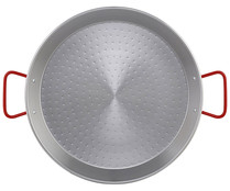 Paellera de acero pulida para cocinas de gas y leña, 50cm. METALTEX.