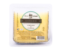 Queso de leche pasteurizada de oveja, curado, cortado en cuñitoas COVAP 200 g.