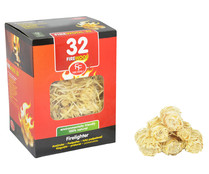 Caja de 32 rollos de lana de madera de encendido, FIRE FAMILY.