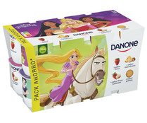 Yogures con sabores variados (4 de fresa, 4 de macedonia, 4 de galleta y 4 de fresa-plátano) DANONE 16 x 120 g.