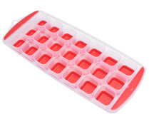 Cubitera de plástico para 21 hielos, color rojo, ACTUEL.