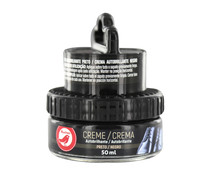 Crema en tarro autobrillante con aplicador para calzado negro PRODUCTO ALCAMPO, 50 ml.