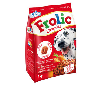 Comida para perros a base de buey, zanahorias y cereales FROLIC COMPLETE 4 kg. Comida para perros a base de buey, zanahorias y cereales FROLIC COMPLETE 4 kg.