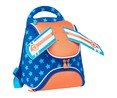 Mochila preescolar diseño de super héroe, color azul y naranja, PRODUCTO ALCAMPO, 24x25x13cm.