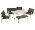 Conjunto de muebles de jardín Toscana con 5 piezas de aluminio color blanco, GARDEN STAR ALCAMPO.