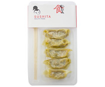 Dim sum oriental de verduras de la huerta con salsa de soja y palillos SUSHITA 5 uds.