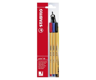 3 rotuladores de escritura punta exta-fina y grosor de 0.4mm, varios colores STABILO Point 88. 3 rotuladores de escritura punta exta-fina y grosor de 0.4mm, varios colores STABILO Point 88.