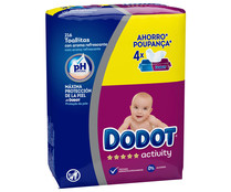 Toallitas humedas para bebé, con pH natural y aroma refrescante DODOT Activity 4 x 56 uds.