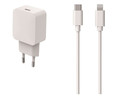 Cargador USB tipo-C + cable tipo-C a Apple Lighting QILIVE, 20W, 3A, longitud 1,2m.