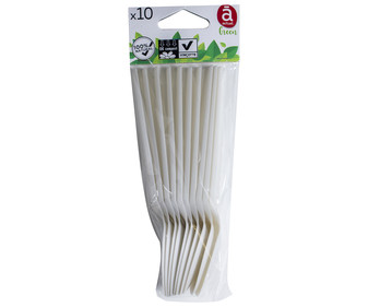 Cucharas desechables de CPLA, material compostable, 10 unidades, ACTUEL. Cucharas desechables de CPLA, material compostable, 10 unidades, ACTUEL.