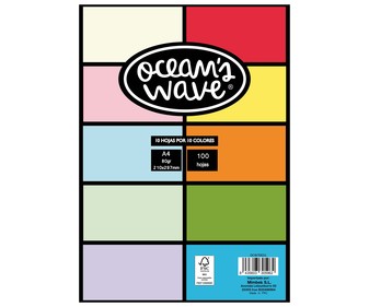 Folios de 10 colores básicos y pastel Din A4 80g, 100 hojas (10 hojas por color) OCEAN'S WAVE. Folios de 10 colores básicos y pastel Din A4 80g, 100 hojas (10 hojas por color) OCEAN'S WAVE.