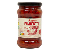 Pimientos del Piquillo al ajillo en tiras PRODUCTO ALCAMPO frasco de 220 g.