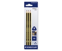 3 lápices de grafito, grosor de 2mm y dureza HB STAEDTLER Triplus slim.