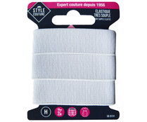 Cinta elástica flexible color blanco para costura, 18mm x 2 metros, STYLE. Cinta elástica flexible color blanco para costura, 18mm x 2 metros, STYLE.