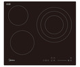 Placa vitrocerámica MIDEA MC-HT572B, 3 zonas de cocción, potencia: 6200W, zona gigante de 30cm, A: 59cm.