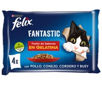 Comida para gatos a base de carne en gelatina PURINA FELIX 4 uds. x 85 g.