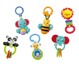 Surtido de sonajeros con formas de animales FISHER PRICE. Surtido de sonajeros con formas de animales FISHER PRICE.