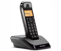 Teléfono inalámbrico Dect MOTOROLA STARTAC S1201 negro, identificador de llamadas, manos libres, agenda, registro de llamadas.