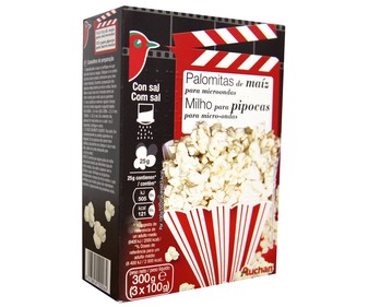 Palomitas de maíz con sal paquete de 100 gramos pack de 3 unidades Palomitas de maíz con sal paquete de 100 gramos pack de 3 unidades