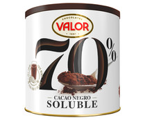 Cacao negro soluble negro 70% negro VALOR bote 300 g. 