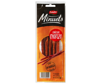 Mini cañitas de chorizo, de curación lenta en bodega ESPUÑA Minuets 5 uds.