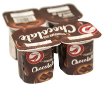 Postre de chocolate (preparado lácteo de chocolate) PRODUCTO ALCAMPO 4 x 125 g.