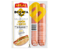 Salchichas cocidas con jamón y queso y sabor ahumado ARGAL Bocata club 230 g.