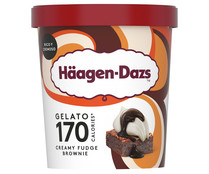 Tarrina de helado con salsa de chocolate, trocitos de brownie y queso mascarpone HÄAGEN-DAZS 460 ml.