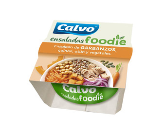 Ensalada de garbanzo, quinoa, atún y vegetales CALVO FOODIE 190 g. Ensalada de garbanzo, quinoa, atún y vegetales CALVO FOODIE 190 g.