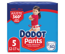 Pants (braguitas) de aprendizaje talla 5 para bebés de 12 a 17 kilogramos DODOT Pants 60 uds.