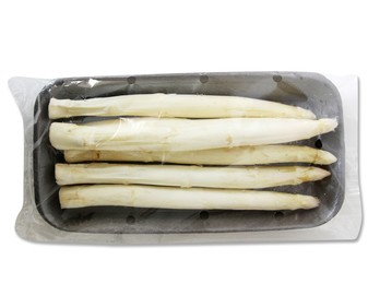 Espárragos blancos frescos de Navarra bandeja de 400g. Espárragos blancos frescos de Navarra bandeja de 400g.