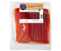 Jamón serrano, cortado en lonchas y envasado al vacio RAZA Y SABOR 300 g.