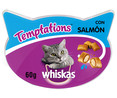 Snacks para gatos a base de salmón WHISKAS TEMPTATION 60 g.