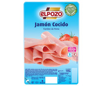 Jamón cocido sin gluten y sin lactosa, cortado en lonchas EL POZO 100 g.