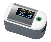Medidor de oxígeno en sangre MEDISANA PM100, saturación de oxigeno y pulso, pantalla OLED, apagado automático.