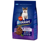 Pienso para gatos esterilizados a base de pollo y cereales integrales  BREKKIES 3 kg. 