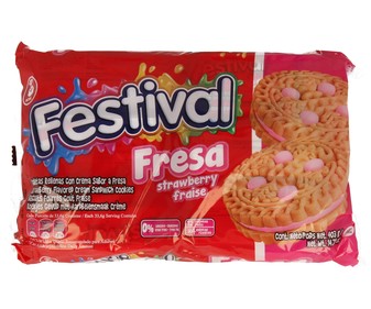 Galletas rellenas de fresa 415 gramos Galletas rellenas de fresa 415 gramos