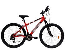 Bicicleta de montaña 27,5" (69,85cm) con 21 velocidades y suspensión delantera, color rojo, BREAKER.