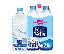 Agua mineral FONT VELLA pack 4 uds. x 2,5 l.